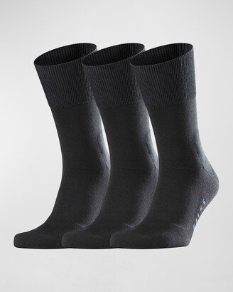 Men's Run 3-Pack Solid Cotton Socks