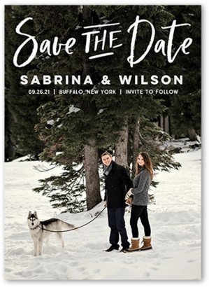 Save The Date Cards: Scribbled Photo Save The Date, White, 5X7, Matte, Signature Smooth Cardstock, Square