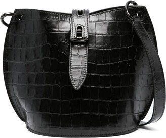 Embossed-Crocodile Leather Crossbody Bag