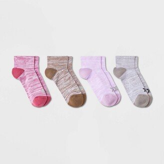 Women' 4pk Cuhioned Random Feed Ankle Athletic Sock - All in Motion™ Aorted Color 4-10