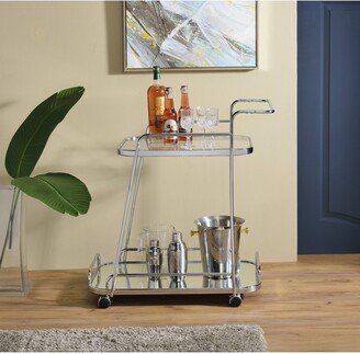 30 Aegis Clear Glass Serving Cart Chrome Finish