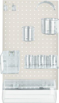 Azar Displays White 10-Piece Pegboard Wall Organizer Kit