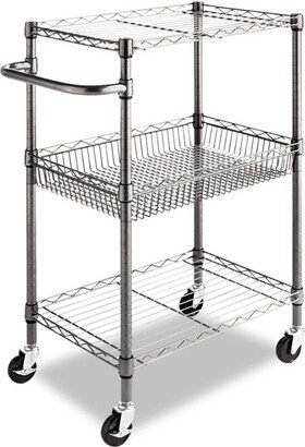 3-Tier Metal Kitchen Cart / Utility Cart with Adjustable Shelves and Casters - 28 x 16 x 39 inches