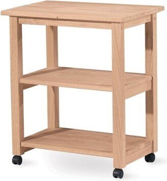 Wood Microwave Kitchen Cart in Brown-Pemberly Row