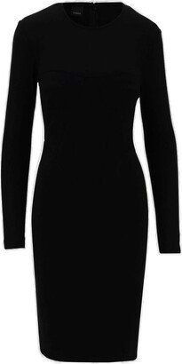 Corset-Style Long-Sleeved Round-Neck Mini Dress