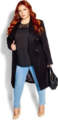 Women's Plus Size Sassy Military Coat - - 22W