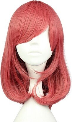 Unique Bargains Curly Wig Wigs for Women 17 Red with Wig Cap