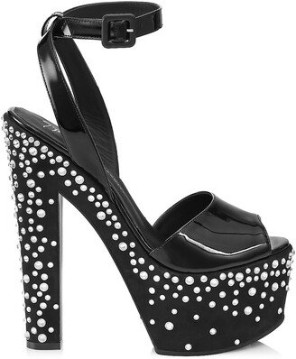 Saintrò Embellished Leather Platform Sandals