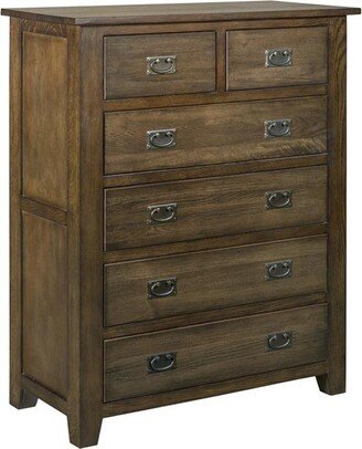 Crafters and Weavers Mission 6 Drawer Dresser - Walnut