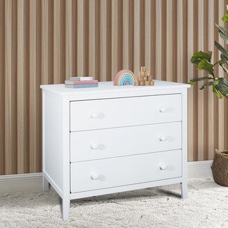 GEROJO White Stylish and Durable Solid Wood 3 Drawer Dresser with Smooth Glides, Upgrade Your Bedroom Storage Today