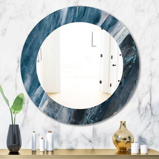 Porch & Den 'Splash Blue Indigo' Printed Modern WallMirror