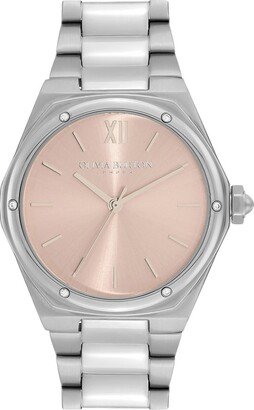 Women's Sports Luxe Hexa Silver-Tone Stainless Steel Watch 33mm