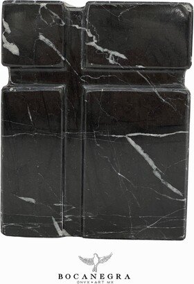 Beautiful Black Marble Cremation Urn For Human Or Pet Ashes, Ash Container, Vessel-AA