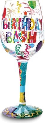 Curata Hand-Painted Birthday Bash Wine Glass