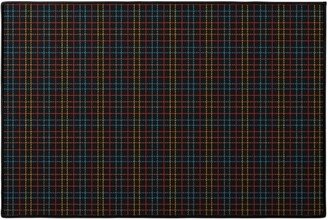 Door Mats: Grid Plaid - Dark Multi Door Mat, Black