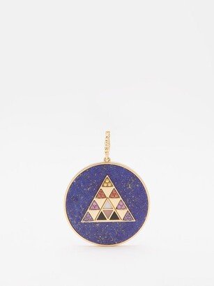 Pyramid Sapphire, Lapis Lazuli & 18kt Gold Pendant