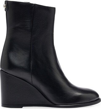 Italian Made Ankle Boots in Leather with Wedge Heel