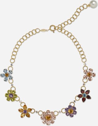 Necklace with floral decorative elements