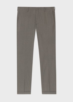 Slim-Fit Grey Cotton Chinos