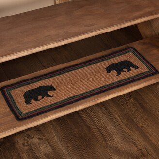 Wyatt Stenciled Bear Jute Stair Tread Rect Latex 8.5x27 - Stair Tread 8.5x27