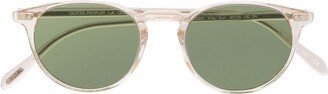 Green-Tinted Round-Frame Sunglasses