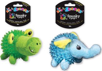 Spunky Pup Lil' Bitty Gator + Elephant - Dog Toy - Set of 2