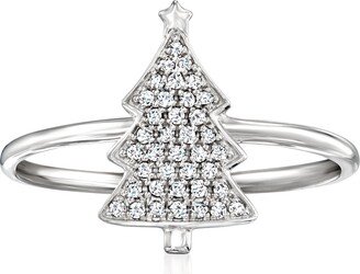 RS Pure by Ross-Simons Diamond Christmas Tree Ring in Sterling Silver