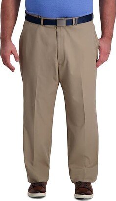 Men's Cool Right Performance Flex Solid Classic Fit Flat Front Pant-reg. and Big Tall (Khaki Heather - Bt) Men's Clothing