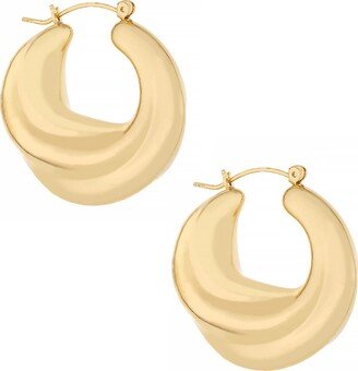 Crescent Swirl Hoop Earrings