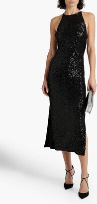 Cutout sequined tulle midi dress