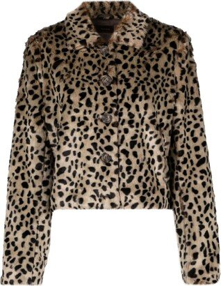 Leopard-Print Faux-Shearling Jacket