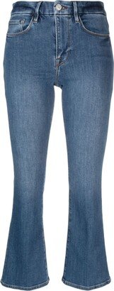 Cropped-Leg Flared Jeans