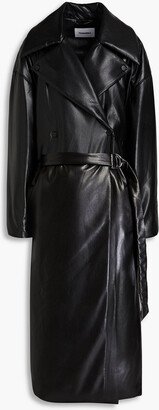 Liano padded faux leather trench coat