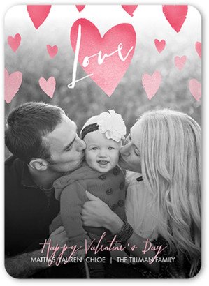 Valentine's Day Cards: Watercolor Love Valentine's Card, White, Matte, Signature Smooth Cardstock, Rounded-AA