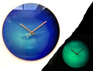 Neptune Wall Clock, Glow in The Dark, Planetary Decor, Space Pisces Sign, Large Oversized Clock