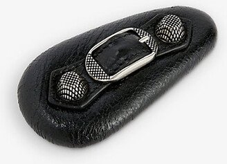 Womens Black/antique Silver Cagole Leather Hairclip