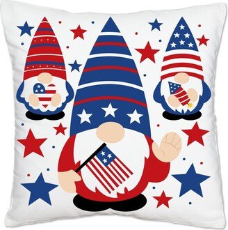 Big Dot Of Happiness Patriotic Gnomes - Holiday Gnome Party Home Decor Throw Pillow Cover 16 x 16 In