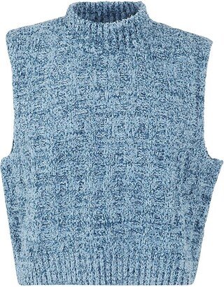 Sleeveless Mock Neck Knitted Vest