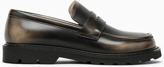 Two-tone leather loafer