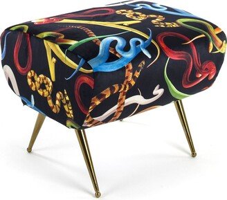 Snake-Print Pouf