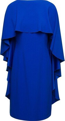 Ruffle-Detailed Cape Design Dress