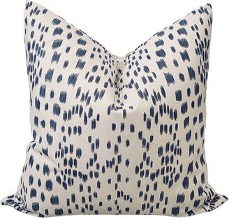 Blue Abstract Animal Print Cover, Two Sided White Pillow Les Touches