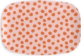 Serving Platters: Dotty - Pink And Orange Serving Platter, Pink