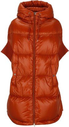 Quilted Hooded Drawstring Puffer Jacket-AB