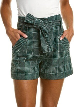 Belted Wool-Blend Short