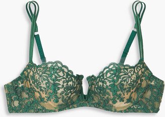 Royal Jewel embroidered tulle underwired balconette bra