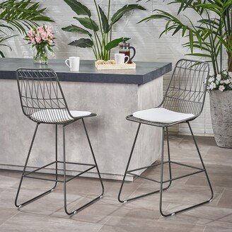 Niez Outdoor Wire Counter Stools with Cushions