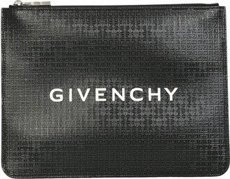 Large Logo-Embossed Clutch Bag