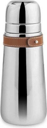 Tahoe Cocktail Shaker, Stainless Steel Cocktail Shaker with Removable Leather Accent and Strainer Top