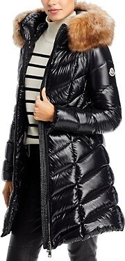 Marre Down Puffer Coat with Shearling Trim